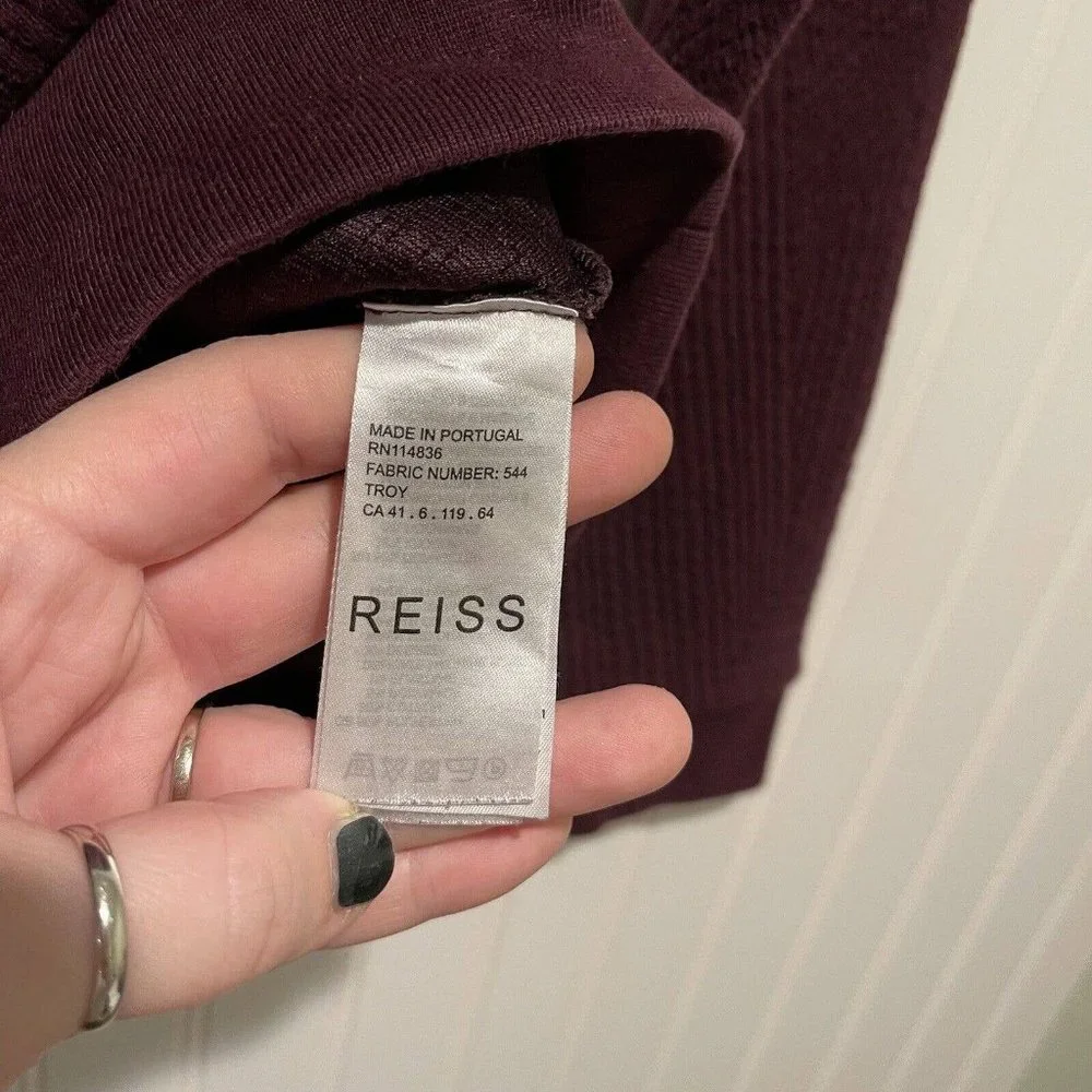 Reiss Purple Quilted Pullover Size Medium - Picture 4 of 6